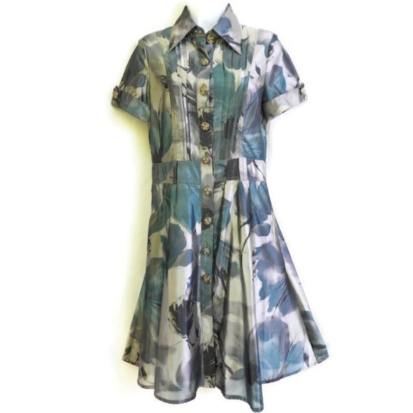 Sandro Dresses & Skirts - Sandro Dress Button Front Short Sleeve Tabs Collar
